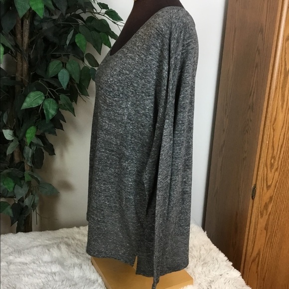 OLD Navy boyfriend gray/black/white marled long sleeve tee XL - Picture 4 of 10
